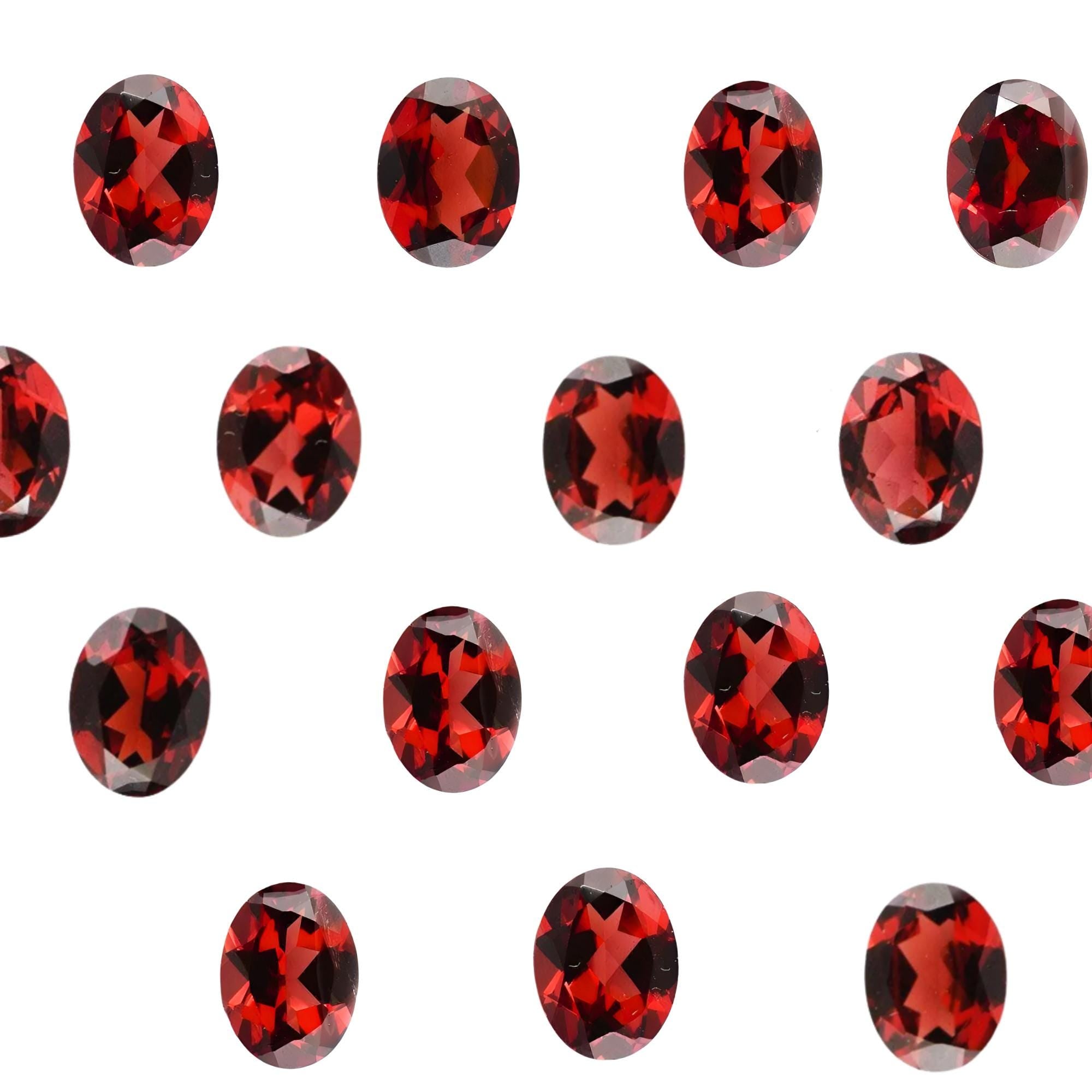 Red Garnet Oval Cut Gemstone: 7x5mm Loose Faceted Stones