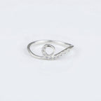 Sterling Silver CZ Loop Ring, Minimalist Infinity Open Design, Diamond Look, Women's Jewelry