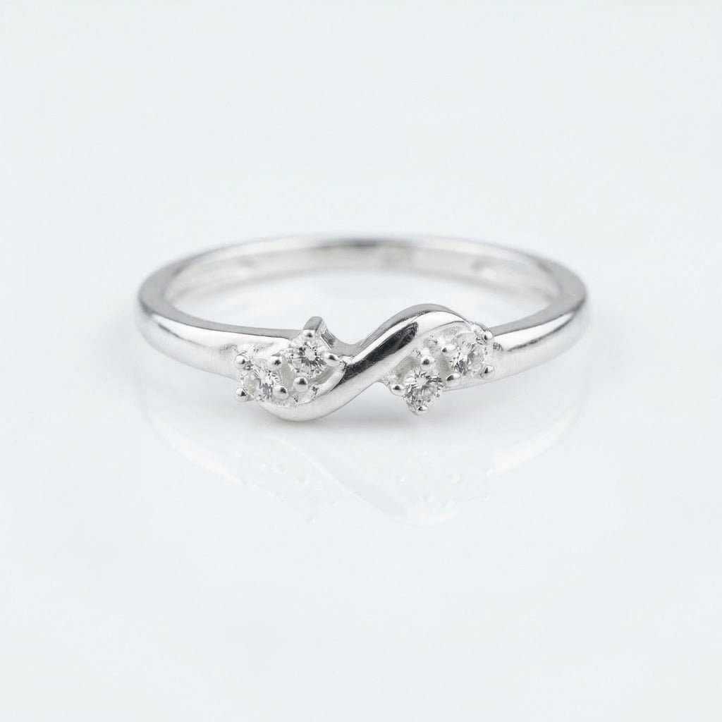 925 Sterling Silver Infinity Ring with CZ Diamonds – Dainty Stackable Band