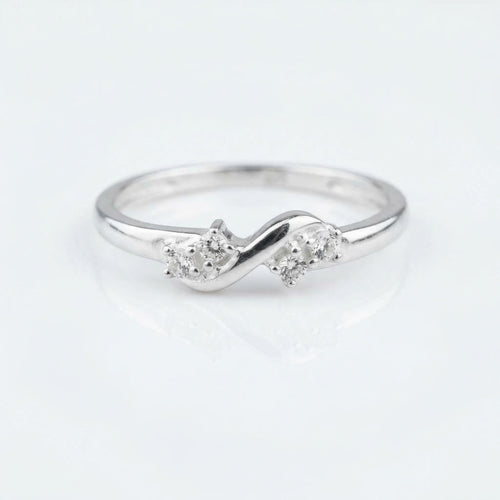 925 Sterling Silver Infinity Ring with CZ Diamonds – Dainty Stackable Band