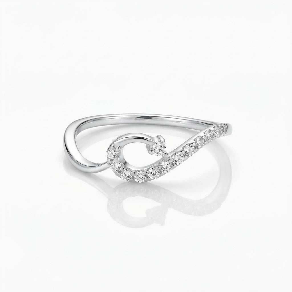 Silver Infinity Loop Ring, Cubic Zirconia Accents, Minimalist Promise Ring
