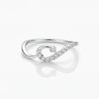 Silver Infinity Loop Ring, Cubic Zirconia Accents, Minimalist Promise Ring