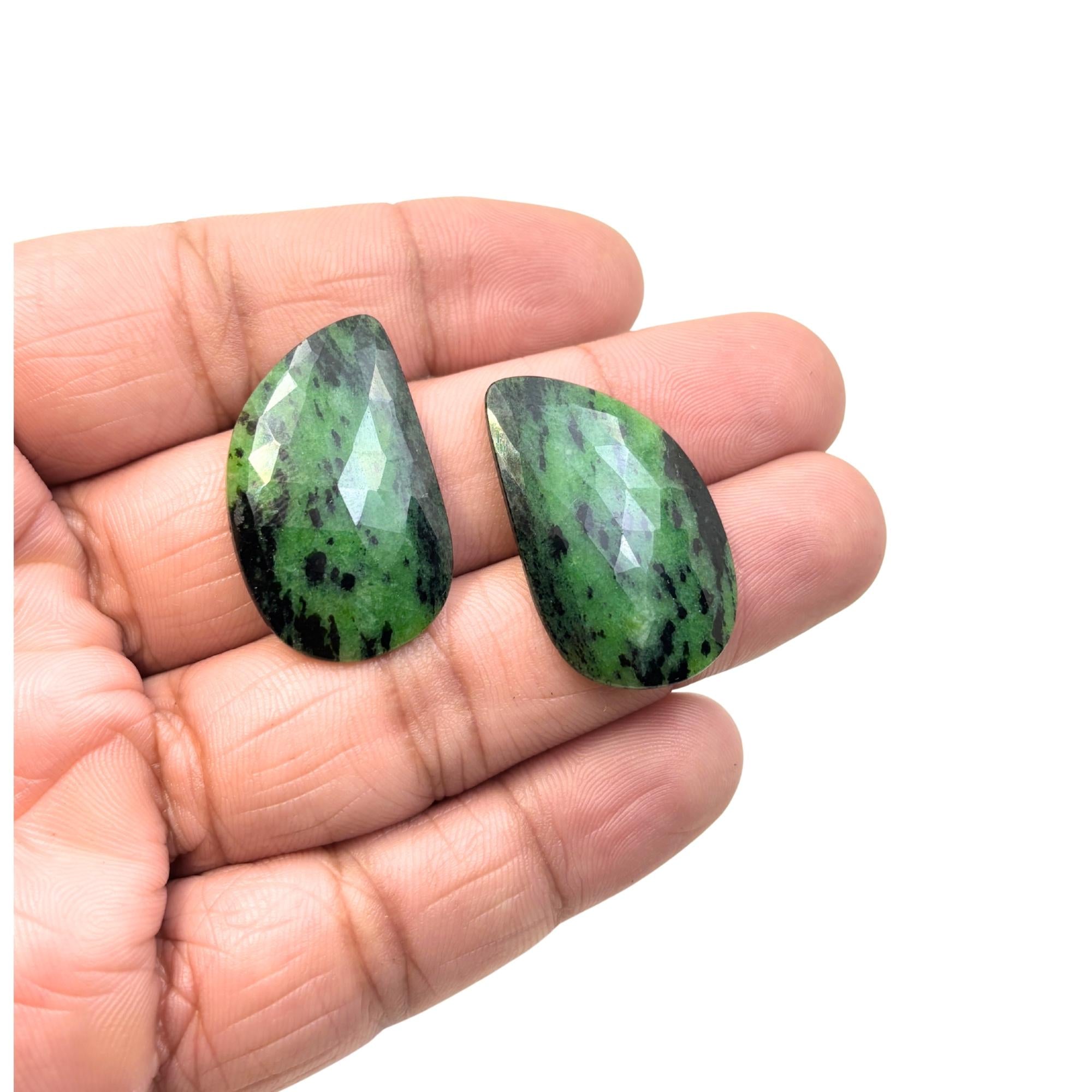 Natural Untreated Sapphire Rose Cut Slices: Gemstone Pair, Jewelry Making