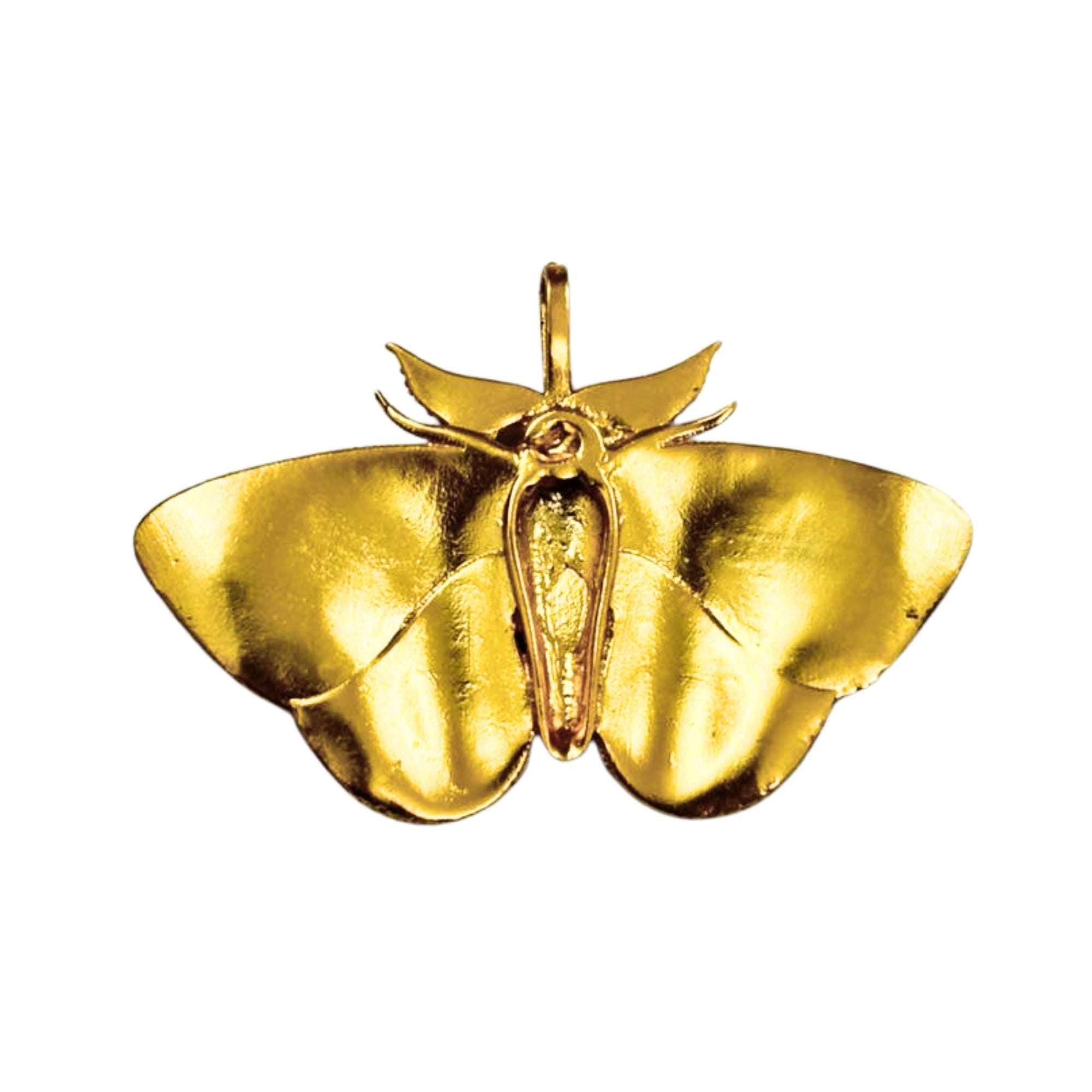 Gold Plated Butterfly Pendant – Sterling Silver Meenakari Enamel Necklace