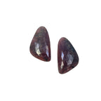 Rose Cut Sapphire Gemstone Slices: Natural Untreated Pair, Fancy Shape