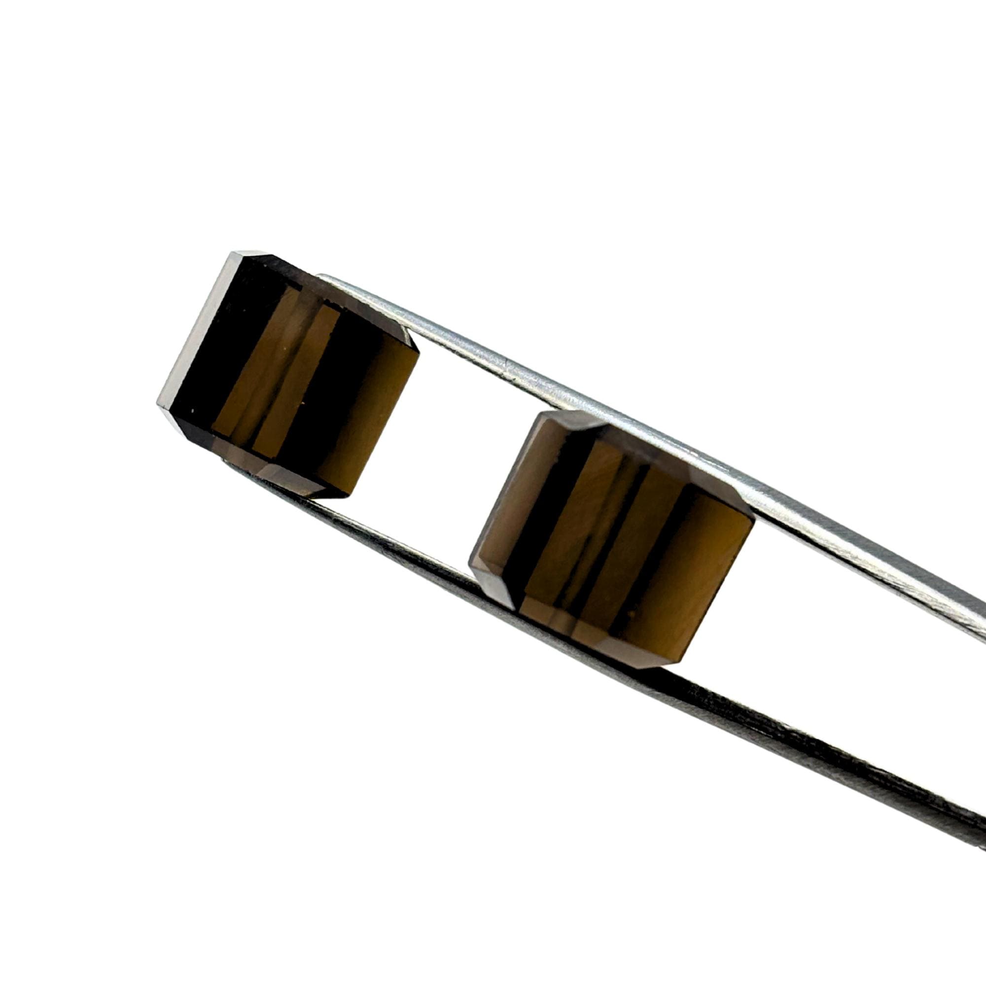 Smoky Quartz Beads: 10mm Faceted Cube, DIY Jewelry (2 Pcs)