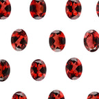 Natural Red Garnet Gemstone: 8*6mm Faceted Oval Cut, Loose Stones (5 PCS Lot)