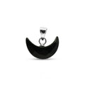 Black Onyx Crescent Moon Pendant: Sterling Silver Protection Amulet