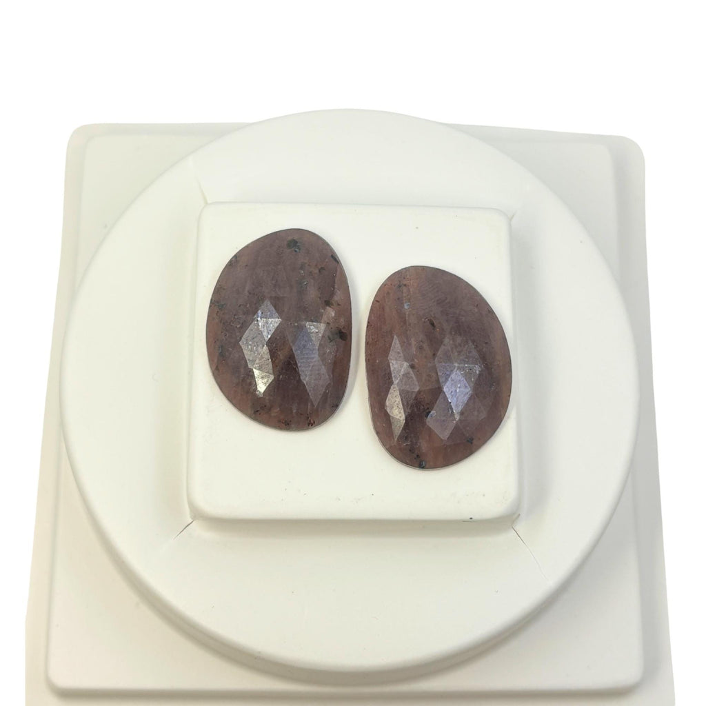 Rose Cut Sapphire Slices: Natural Untreated Gemstone Pair