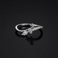 Silver Leaf Ring, Marquise CZ Vine, Minimalist Nature Jewelry