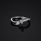 Silver Leaf Ring, Marquise CZ Vine, Minimalist Nature Jewelry
