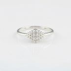 Art Deco White Gold Diamond Cluster Ring – Vintage Engagement Band