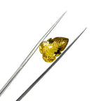Hand-Carved Lemon Quartz Gemstone Pair – Floral Leaf Cut Stones