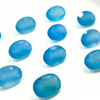 Faceted Blue Chalcedony 14mm*10mm Gemstone: Oval Cut Shape, AAA Quality