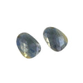 Untreated Sapphire Gemstone Slices: Rose Cut, Flat Back Pair