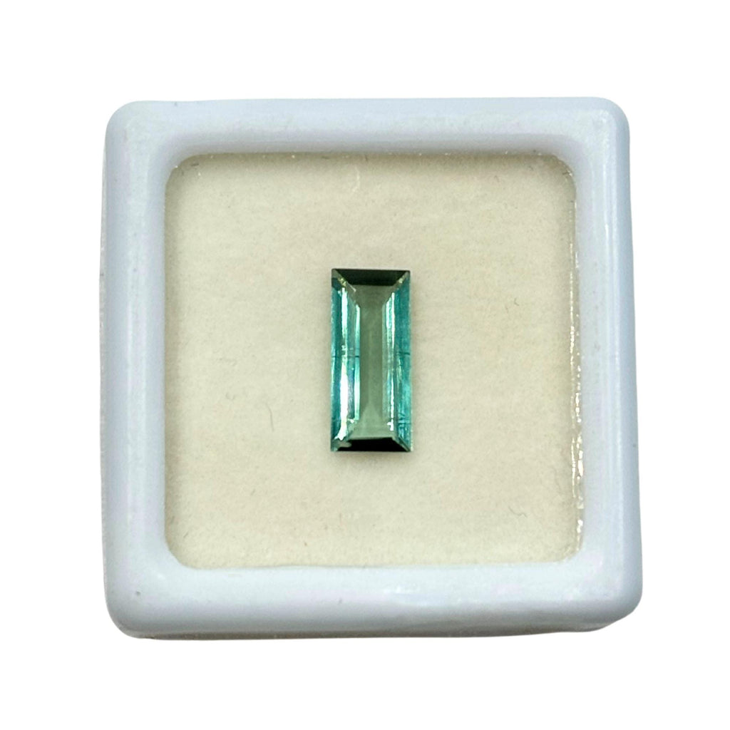 Greenish Blue Tourmaline Gemstone – Baguette Faceted Cut, Jewelry Making