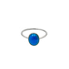 Handmade Oval Turquoise Ring | Oxidized 925 Sterling Silver Boho Jewelry