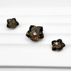 Smoky Quartz Gemstone Pair – Flower Cut, Deep Brown Matched Stones