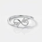 Sterling Silver Infinity Ring – Triangle CZ Accents, Geometric Promise Band