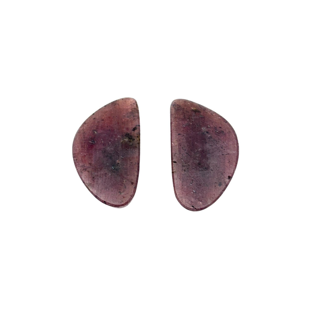 Rose Cut Sapphire Slices: Natural Untreated Gemstone Pair