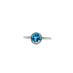Blue Topaz Sterling Silver Ring: Handmade Minimalist Birthstone Jewelry