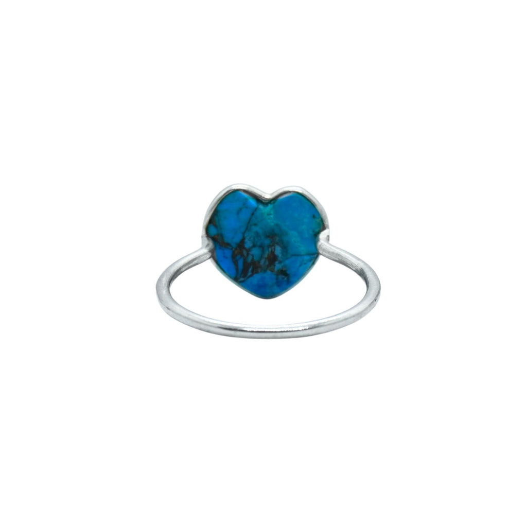 Natural Turquoise Heart Ring | 925 Sterling Silver | December Birthstone | Boho Gemstone Band | Handmade Jaipur