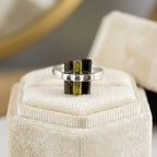 Raw Green Tourmaline Cluster Ring: Sterling Silver Boho Statement Jewelry