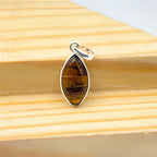 Tiger Eye Pendant Necklace, 925 Sterling Silver Boho Protection Amulet, Healing Crystal Jewelry Gift for Her