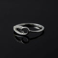 Sterling Silver CZ Infinity Loop Ring, Pavé Band, Dainty Boho Stacker Jewelry