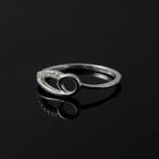 Sterling Silver CZ Infinity Loop Ring, Pavé Band, Dainty Boho Stacker Jewelry