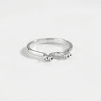 925 Sterling Silver Arch Ring, Triple Prong Curved Band, Minimalist Stacker Jewelry
