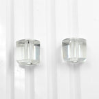 Clear Quartz 10mm Dice Beads Pair, Faceted Square Gemstone