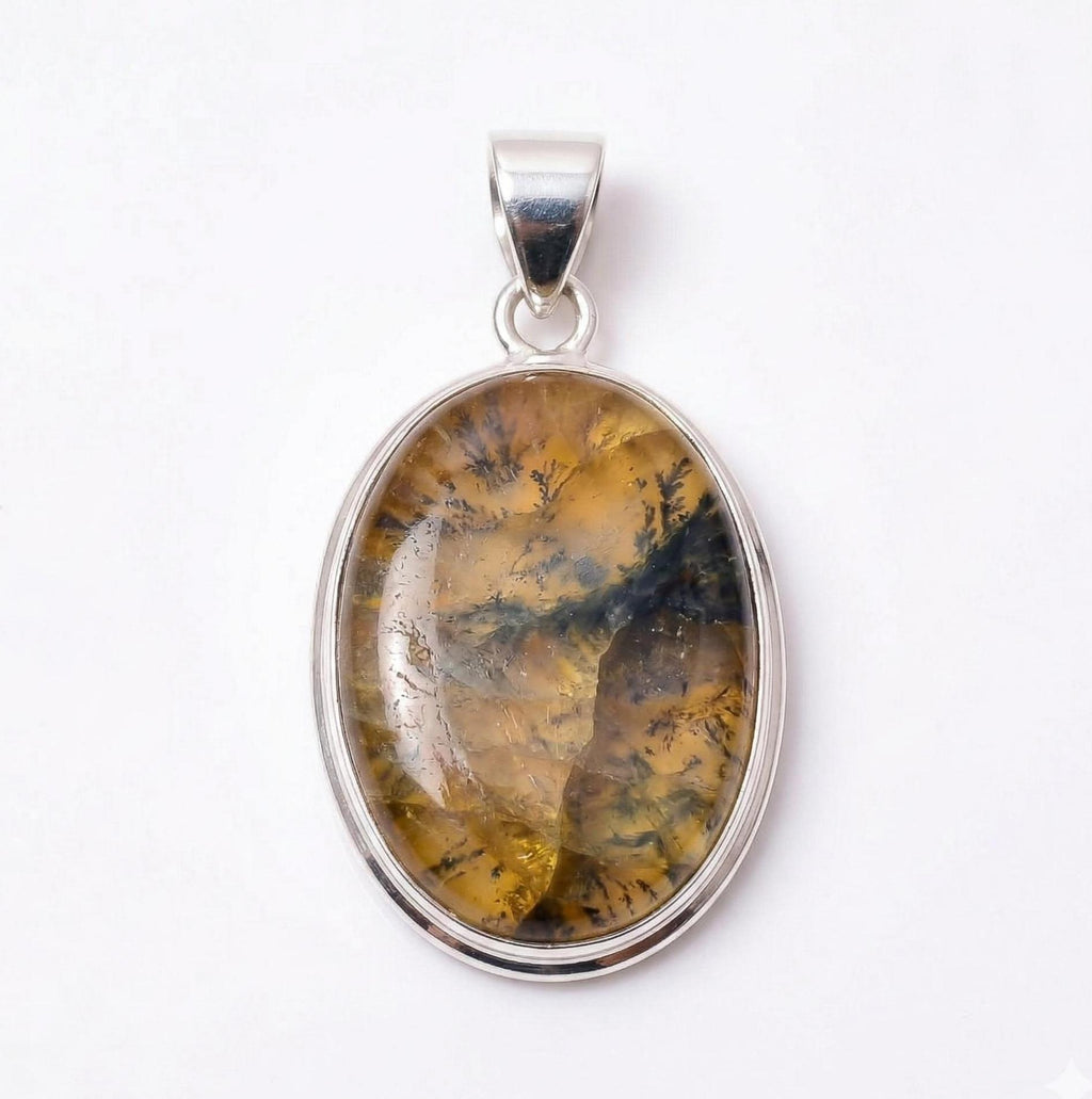 Labradorite Oval Pendant: Sterling Silver Celestial Necklace