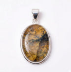 Labradorite Oval Pendant: Sterling Silver Celestial Necklace