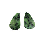 Natural Green Sapphire Slices: Rose Cut Gemstone Pair, Jewelry Making
