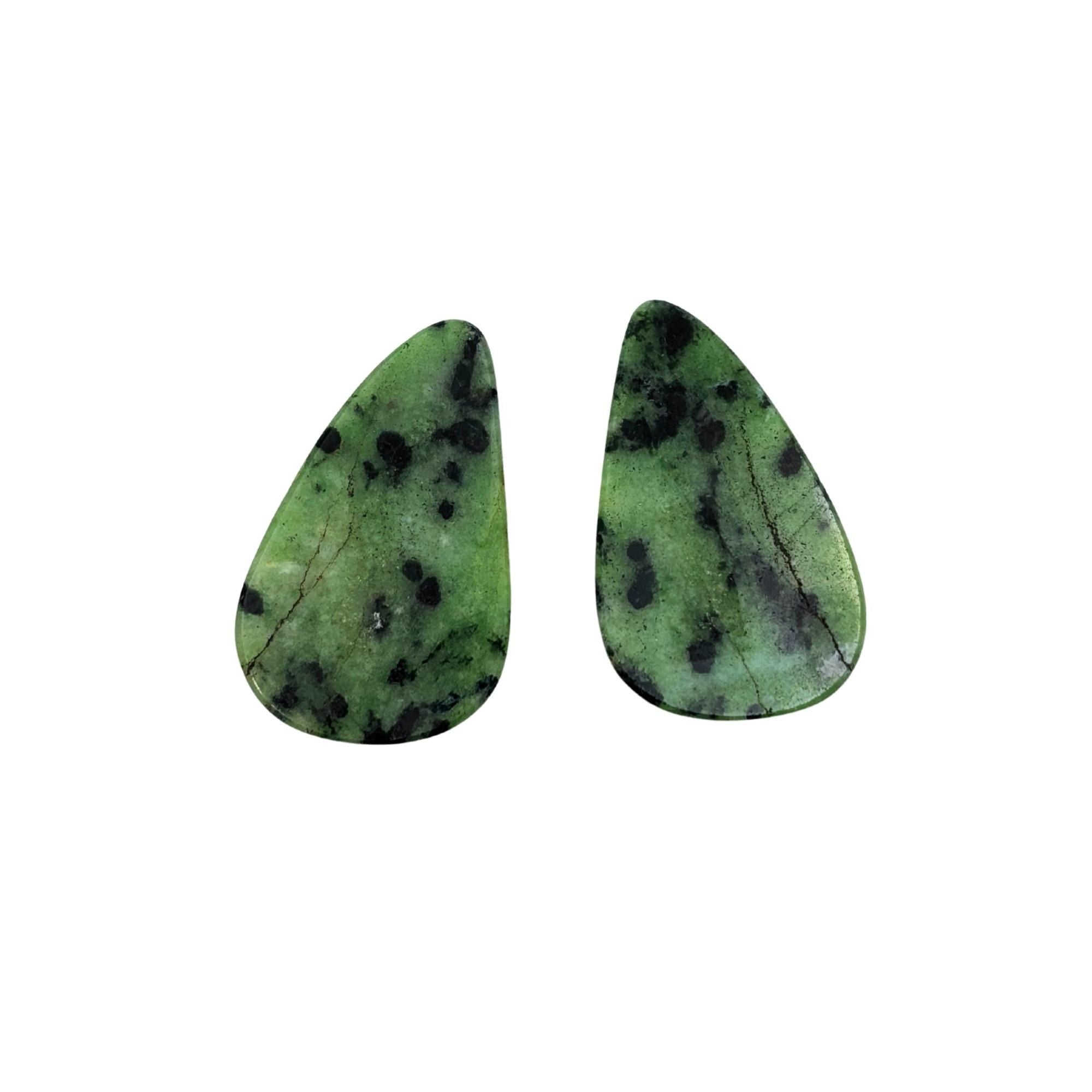 Natural Green Sapphire Slices: Rose Cut Gemstone Pair, Jewelry Making