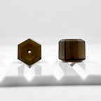 Smoky Quartz Beads: 10mm Faceted Cube, DIY Jewelry (2 Pcs)