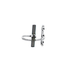 Raw Black Tourmaline Ring: Adjustable Sterling Silver Boho Jewelry