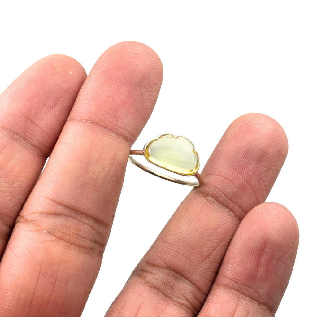 Lemon Quartz Cloud Ring: Handmade Sterling Silver Gemstone Jewelry