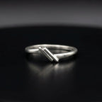 Sterling Silver Parallel Bar Ring • Modern Geometric Stacking Band, Architectural Jewelry