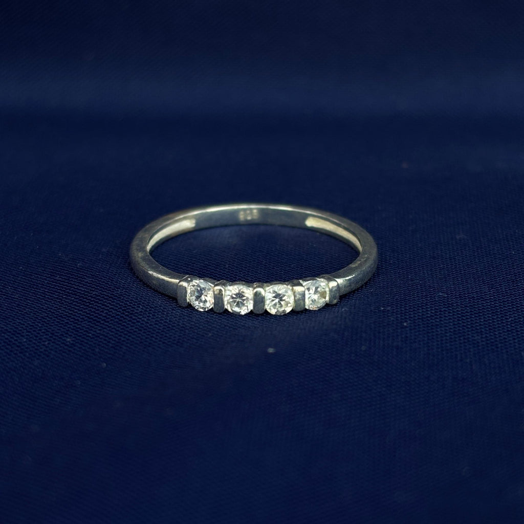 925 Sterling Silver CZ Eternity Ring - Dainty Stacking Band, Minimalist Wedding Promise Ring, Everyday Cubic Zirconia Jewelry Gift for Her