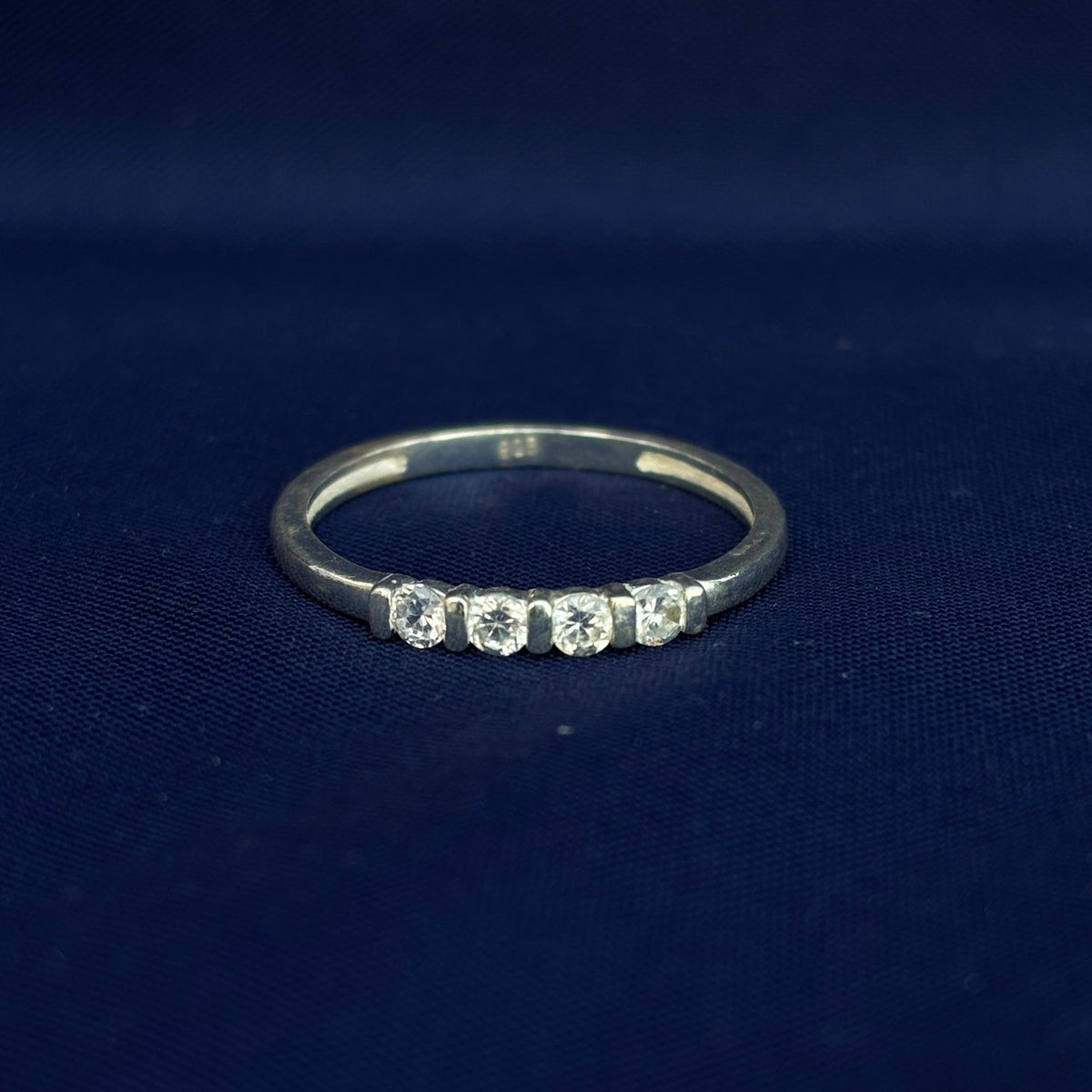 925 Sterling Silver CZ Eternity Ring - Dainty Stacking Band, Minimalist Wedding Promise Ring, Everyday Cubic Zirconia Jewelry Gift for Her