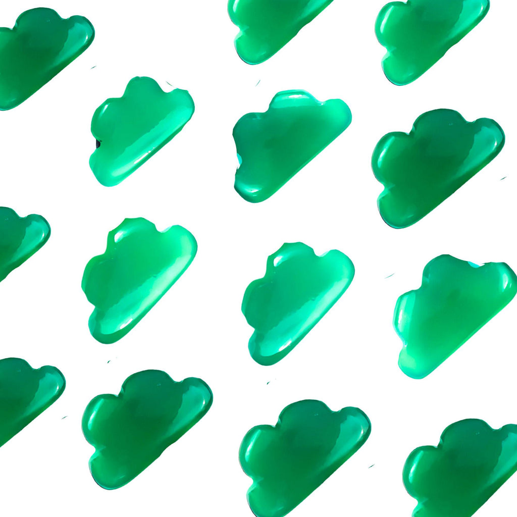 AAA Green Onyx Cloud Charms, Carved Gemstone Beads (5 Pcs)