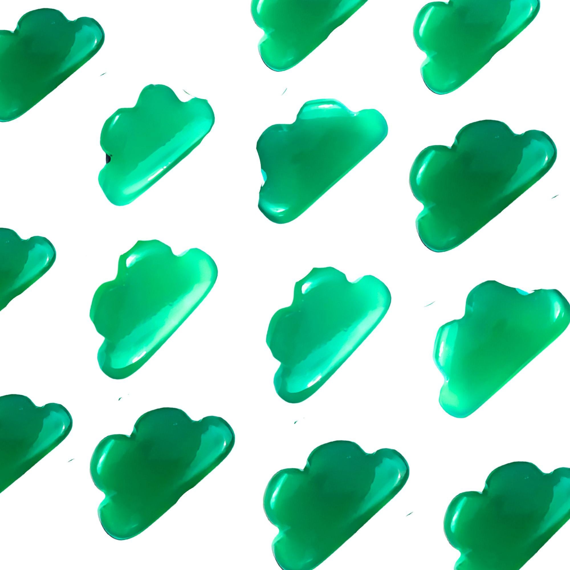 AAA Green Onyx Cloud Charms, Carved Gemstone Beads (5 Pcs)