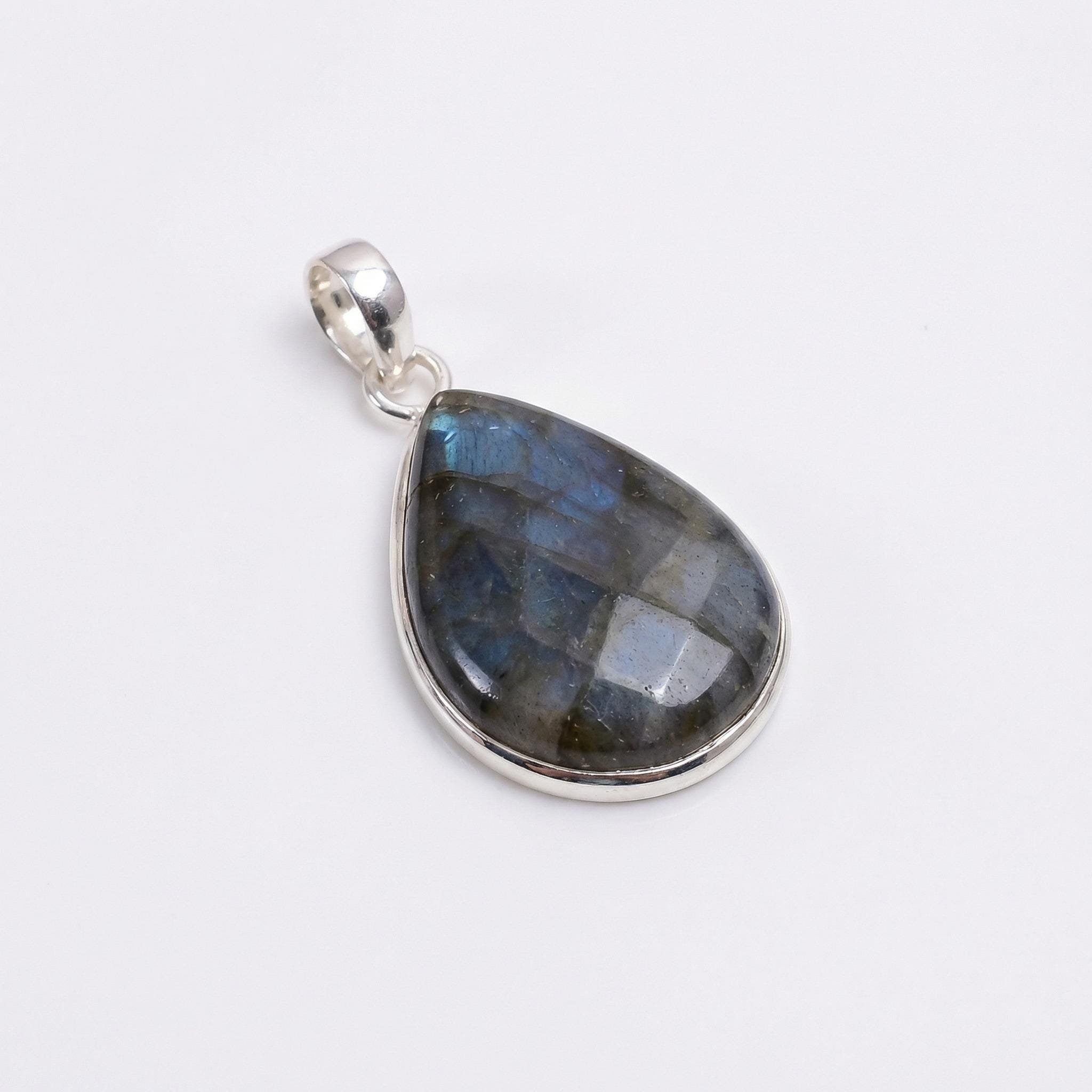 Labradorite Pendant: Sterling Silver Celestial Necklace