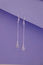 Moonstone Drop Earrings 925 Sterling Silver | Moon Gemstone Dangle | June Birthstone | Handmade Jewelry
