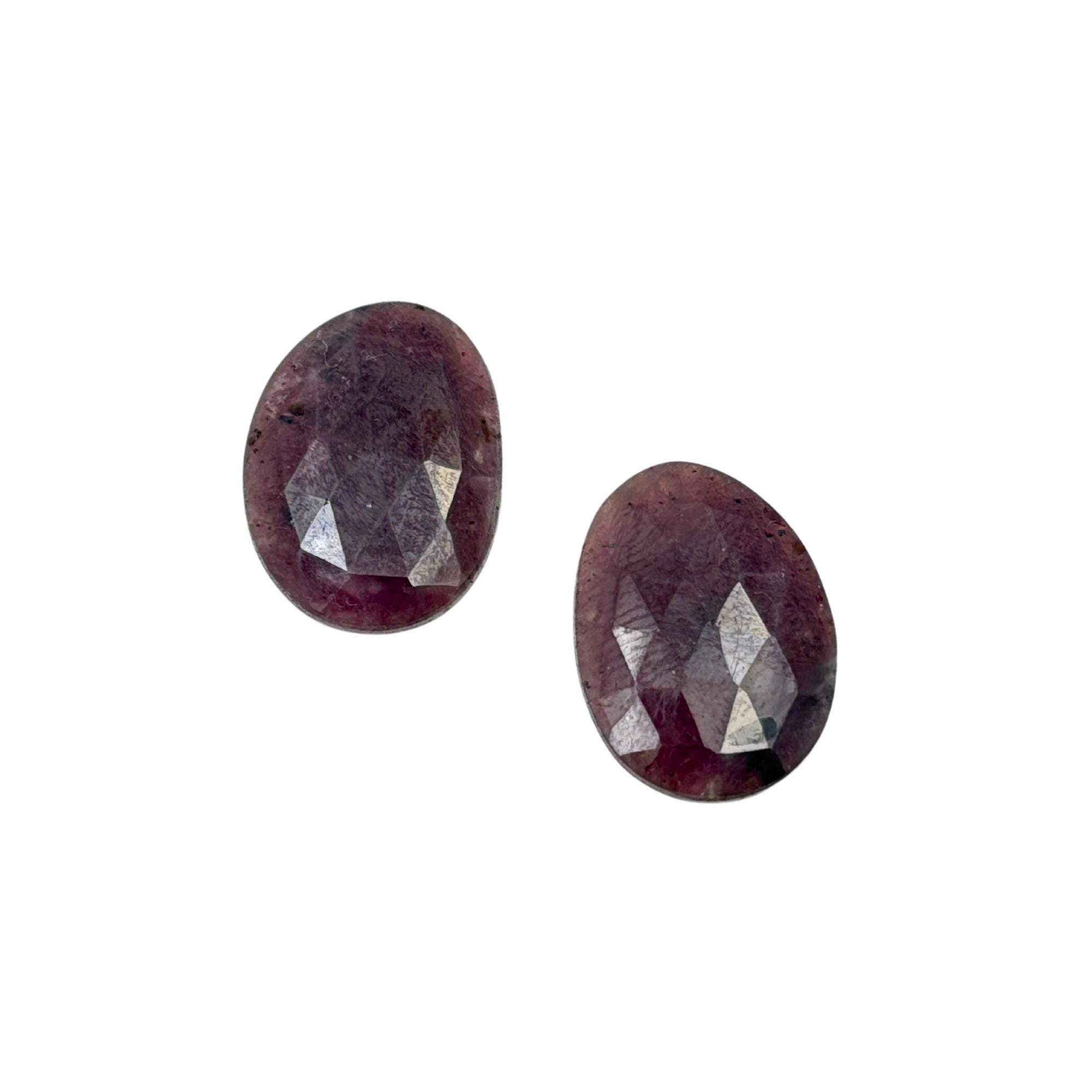 Rose Cut Sapphire Slices: Untreated Gemstone Pair, Jewelry Making
