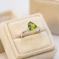 Peridot Trillion Ring: Sterling Silver Green Gemstone - August Birthstone