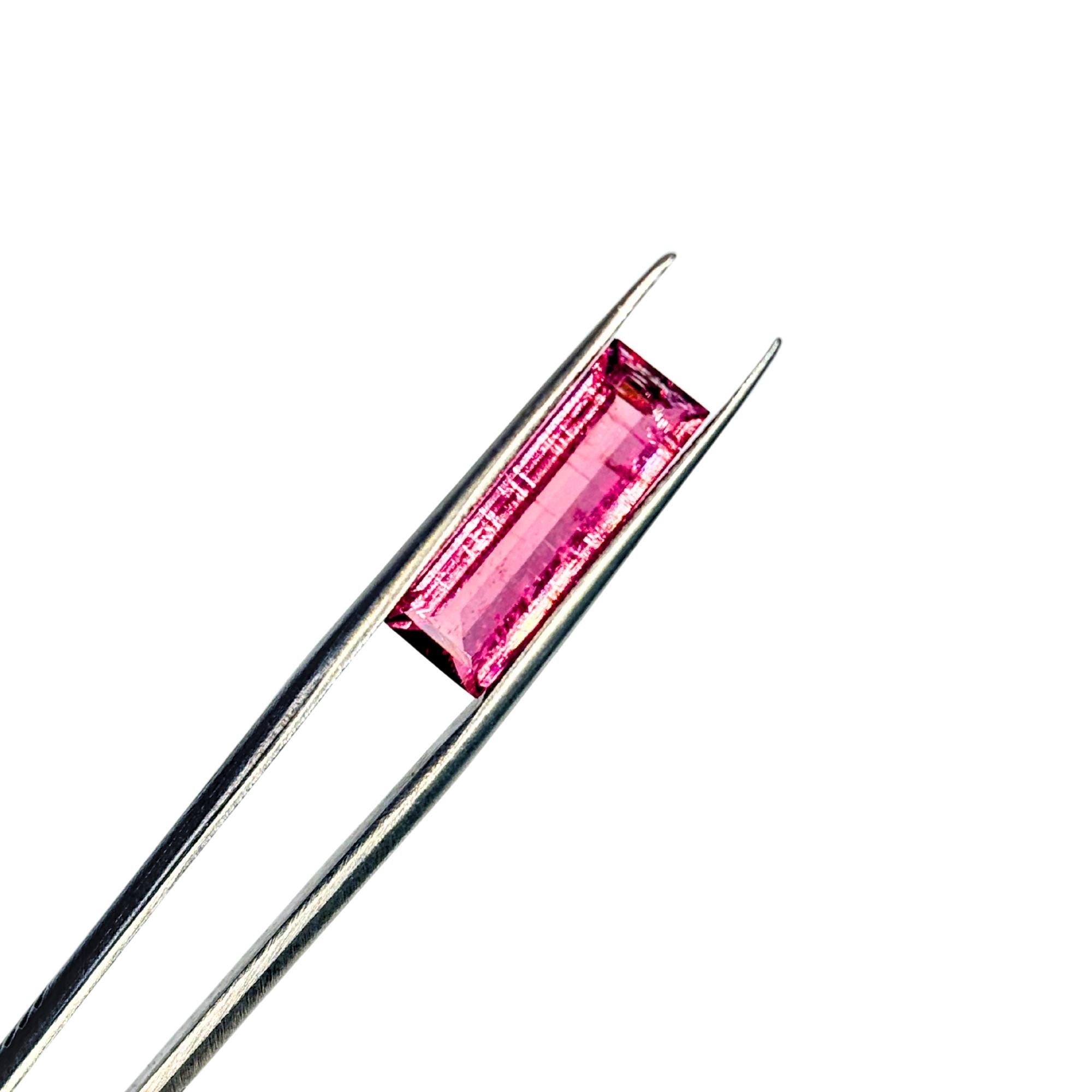 Natural 2.76ct Natural Pink Tourmaline 16x5.2 mm Baguette Loose Faceted Gemstone