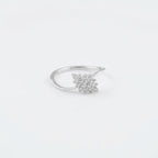 925 Sterling Silver CZ Starburst Ring, Pavé Cluster Band, Boho Stacking Jewelry